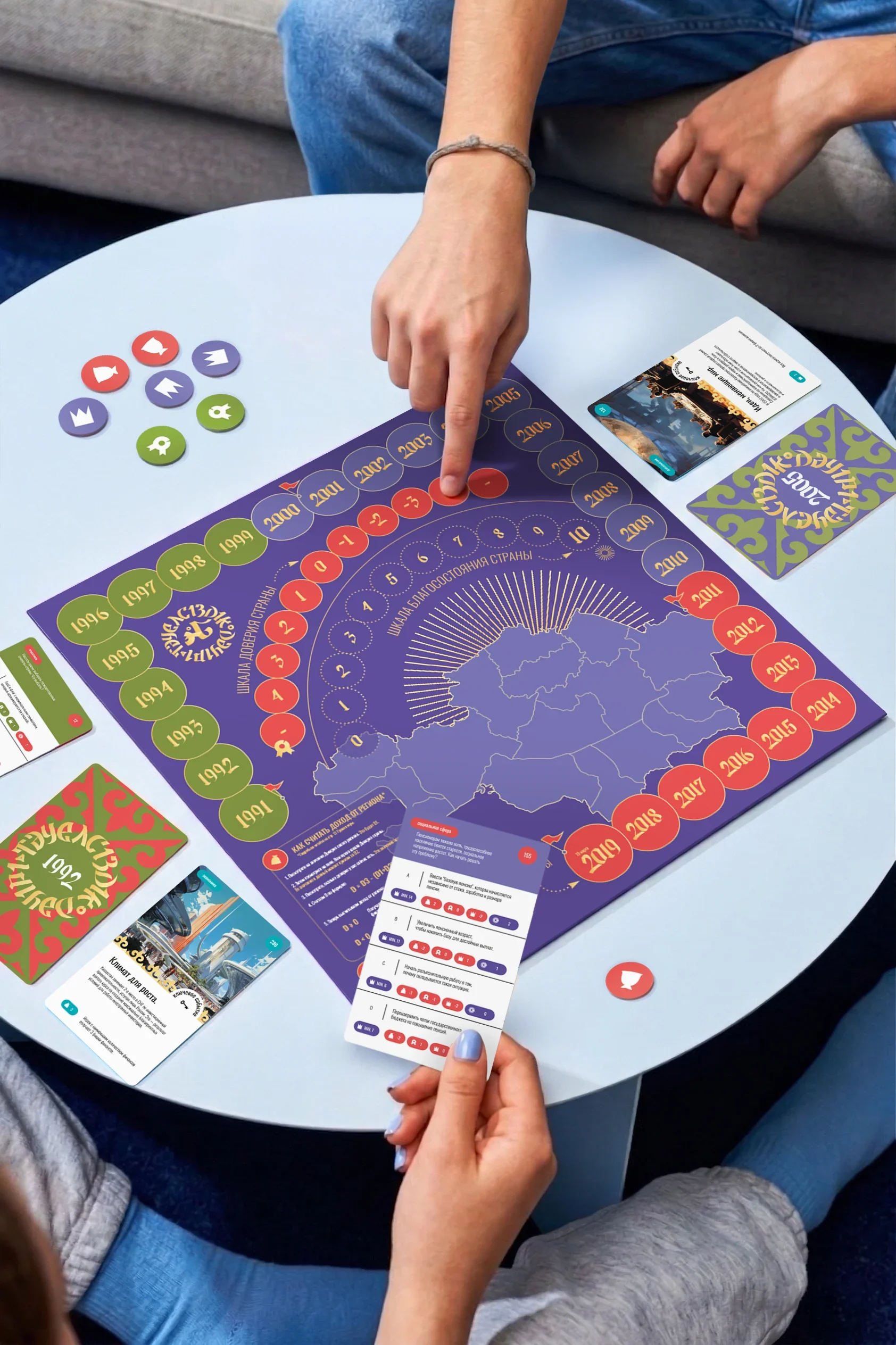 Era of Independence game board seen from above during play