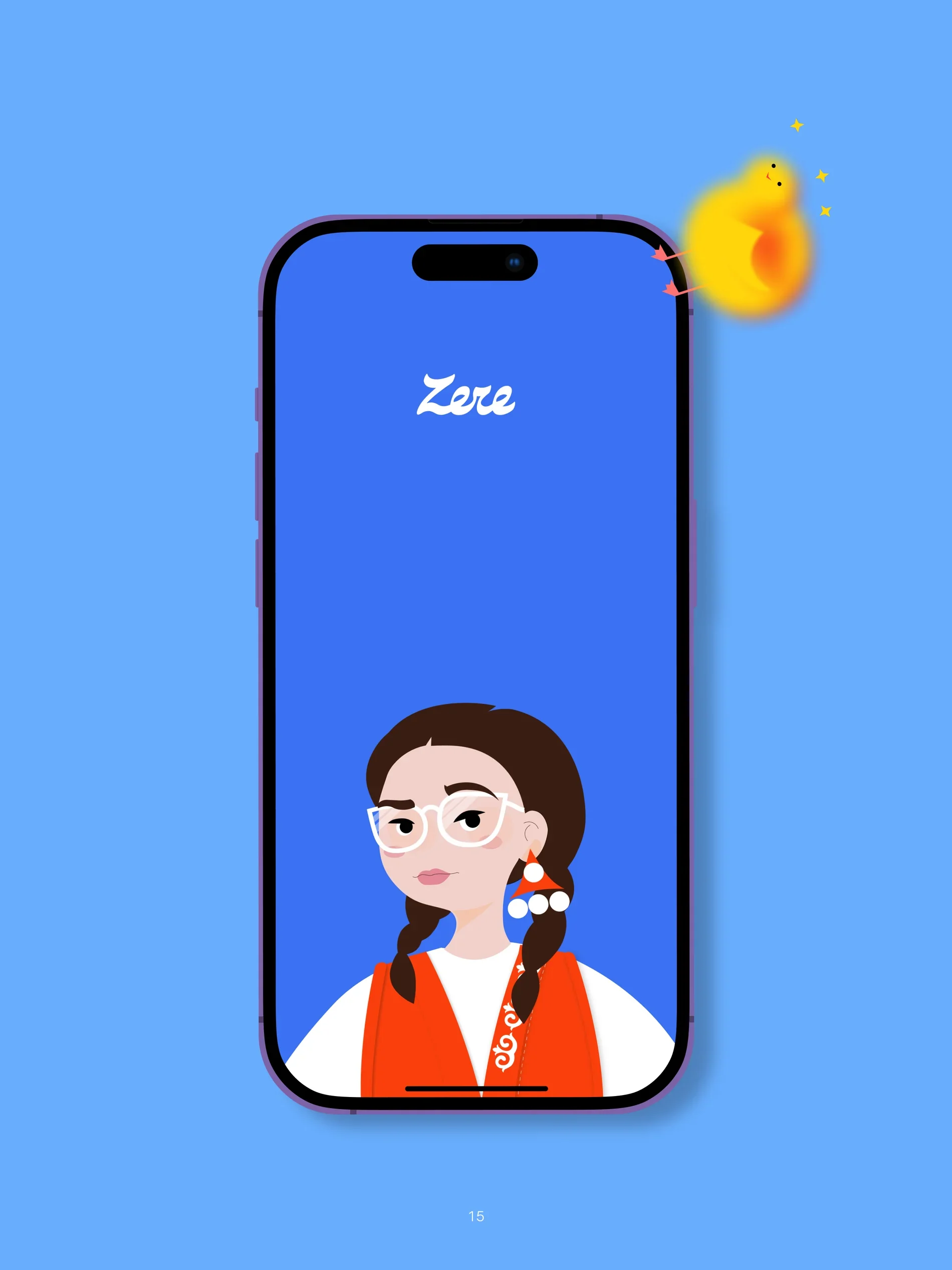 Zere app start screen on a phone